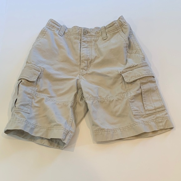 GAP Khaki Tan Cargo Shorts Boys Size 10 Husky 10H with Adjustable Waist - Picture 1 of 5